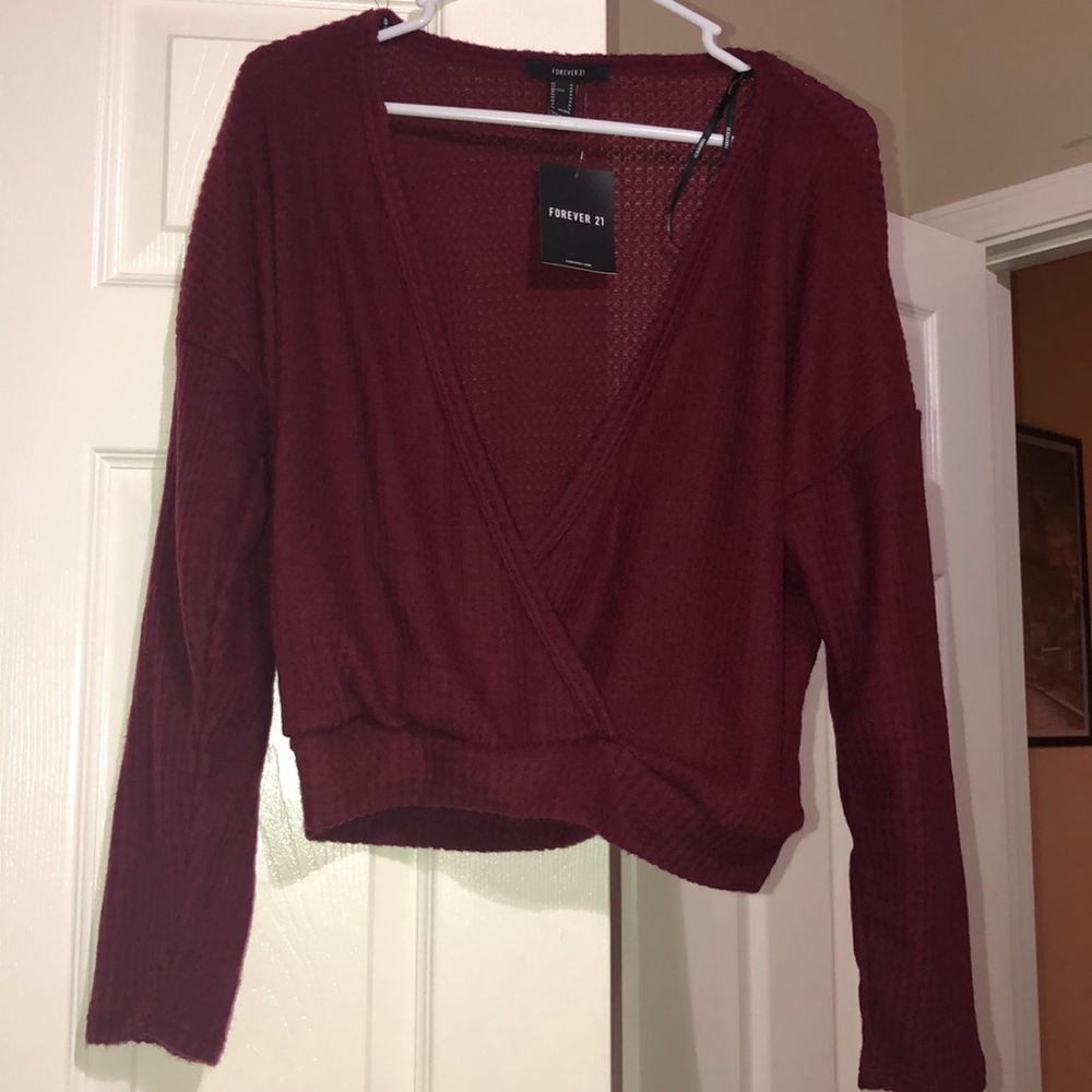 Brand new - surplice ribbed top